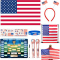 2026 World Cup Merch Soccer Fan Set Includes 10Pcs Country Supporter Kit with Flag Headband, 2 Thunder Sticks,Flag,Wristband,Drawstring Bag,Dry Erase Schedule Poster & Pen