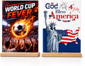 World Cup Party Table Decoration, 2026 Soccer Ball Sports Events, Wooden Tabletop Decor World Cup for Home, Bar